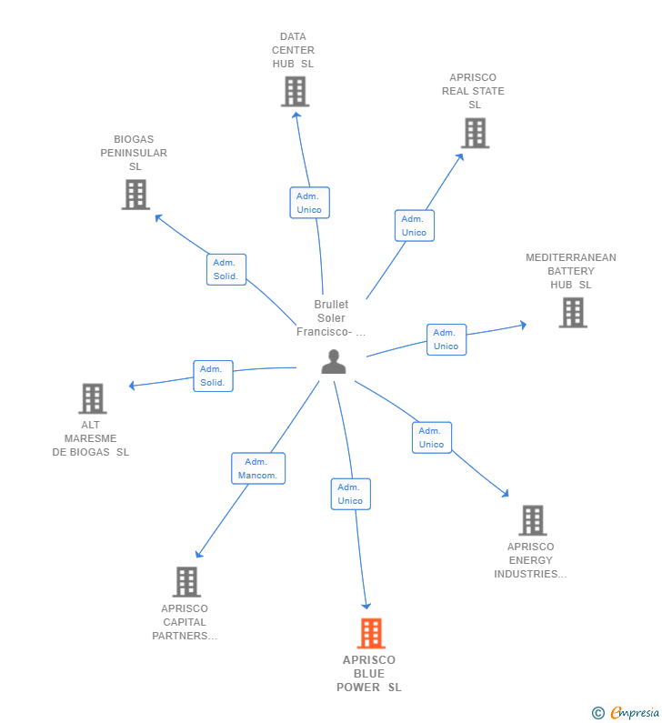 Vinculaciones societarias de APRISCO BLUE POWER SL