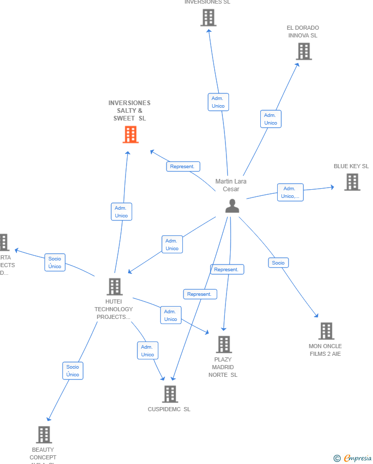 Vinculaciones societarias de INVERSIONES SALTY & SWEET SL