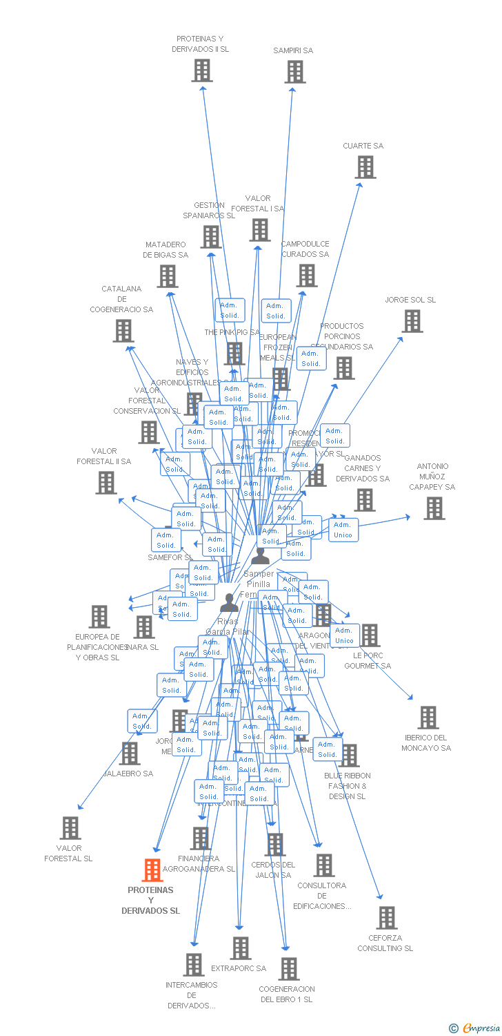 Vinculaciones societarias de PROTEINAS Y DERIVADOS SL