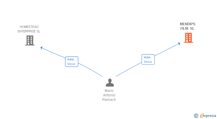 Vinculaciones societarias de MENDIPS FILM SL