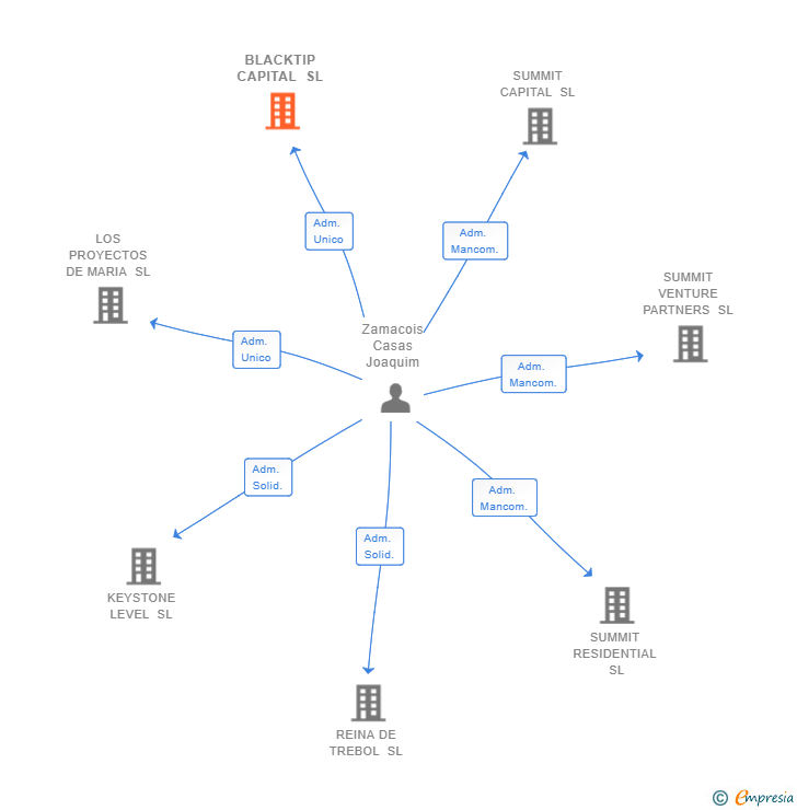 Vinculaciones societarias de BLACKTIP CAPITAL SL