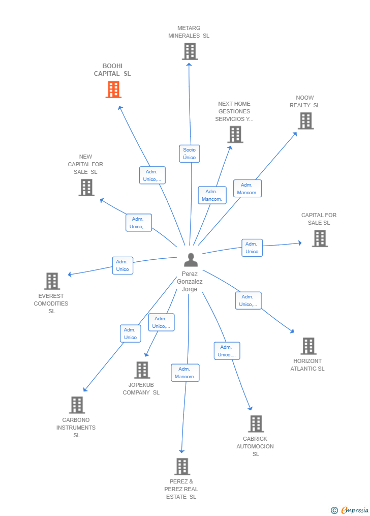 Vinculaciones societarias de BOOHI CAPITAL SL
