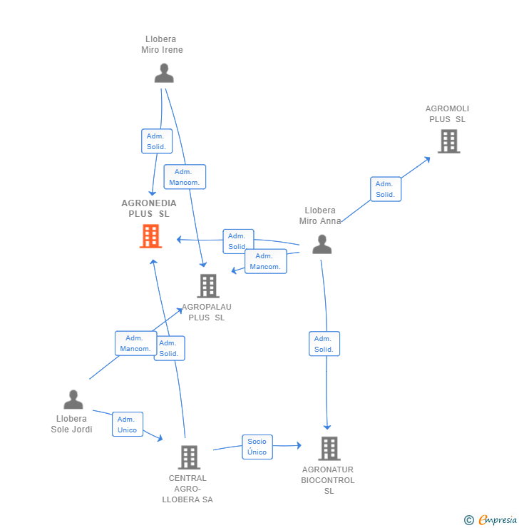 Vinculaciones societarias de AGRONEDIA PLUS SL