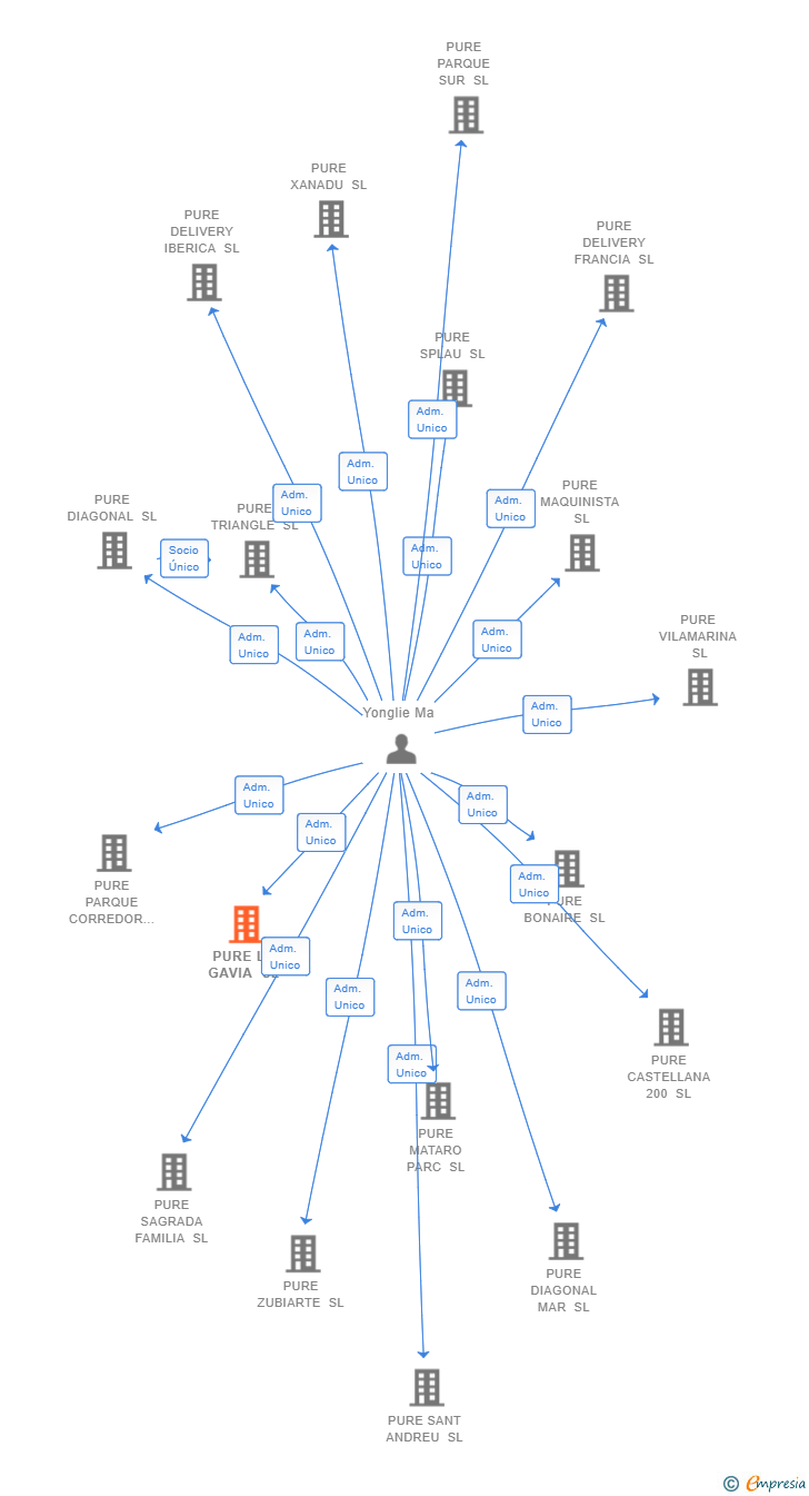 Vinculaciones societarias de PURE LA GAVIA SL