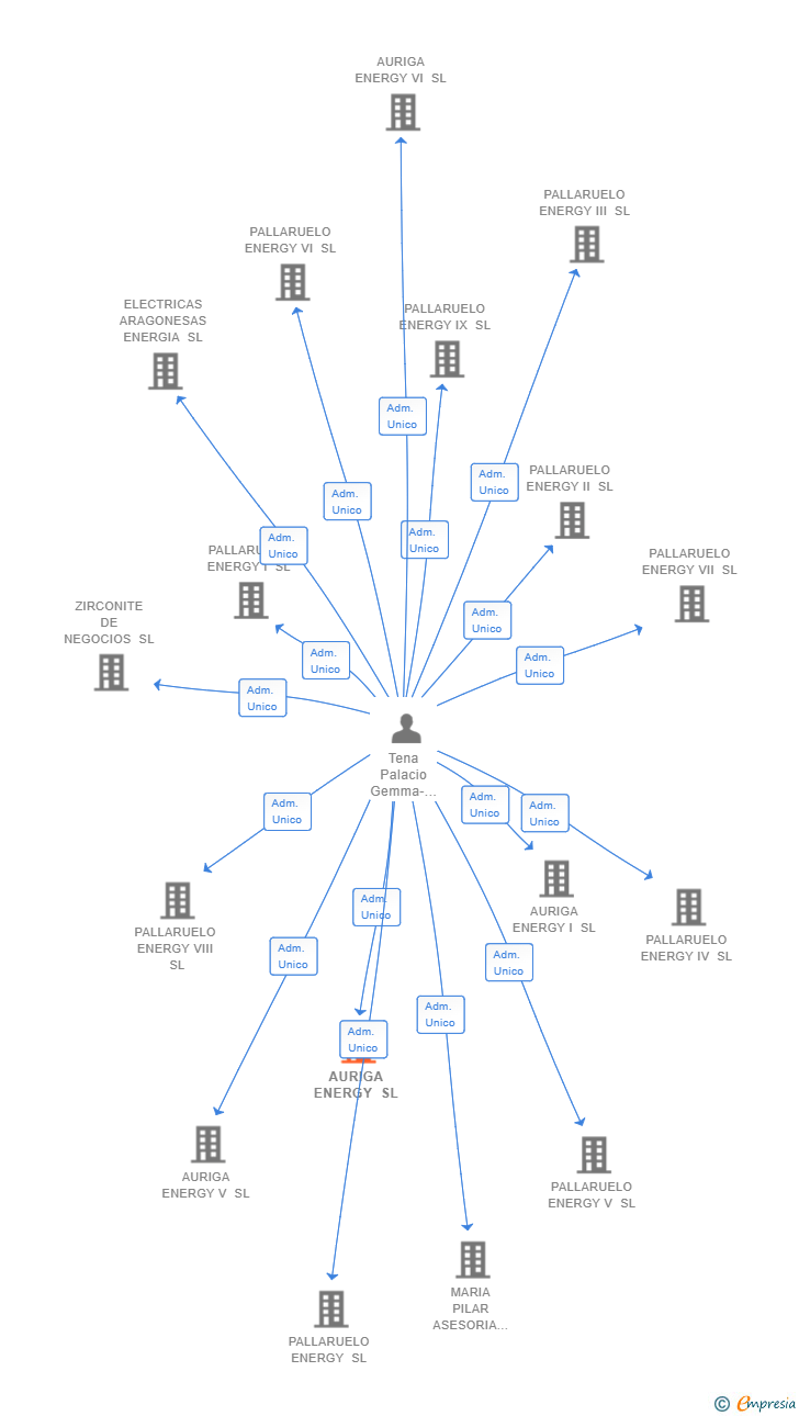 Vinculaciones societarias de AURIGA ENERGY SL