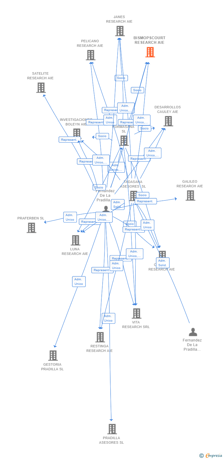 Vinculaciones societarias de BISMOPSCOURT RESEARCH AIE