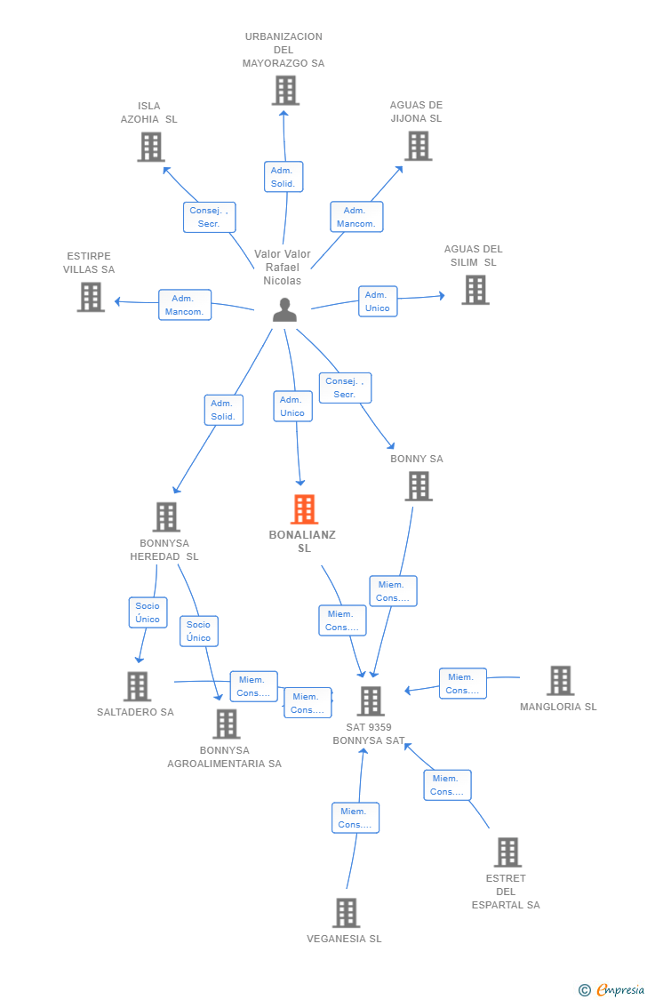 Vinculaciones societarias de BONALIANZ SL