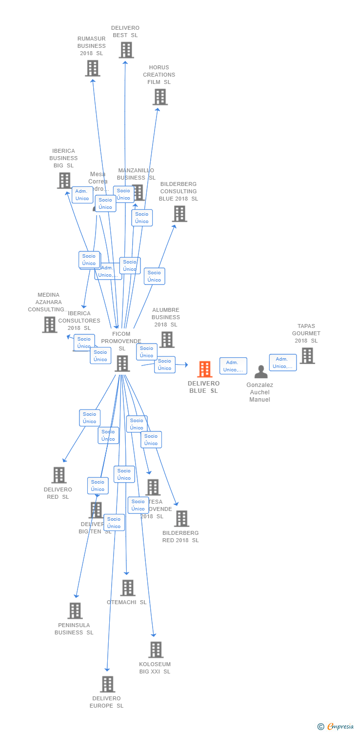 Vinculaciones societarias de DELIVERO BLUE SL