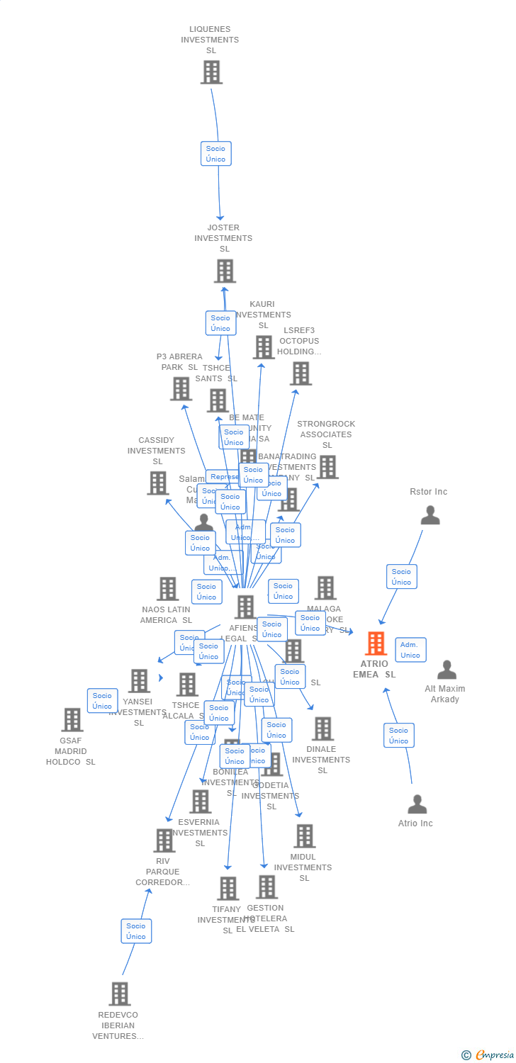 Vinculaciones societarias de ATRIO EMEA SL