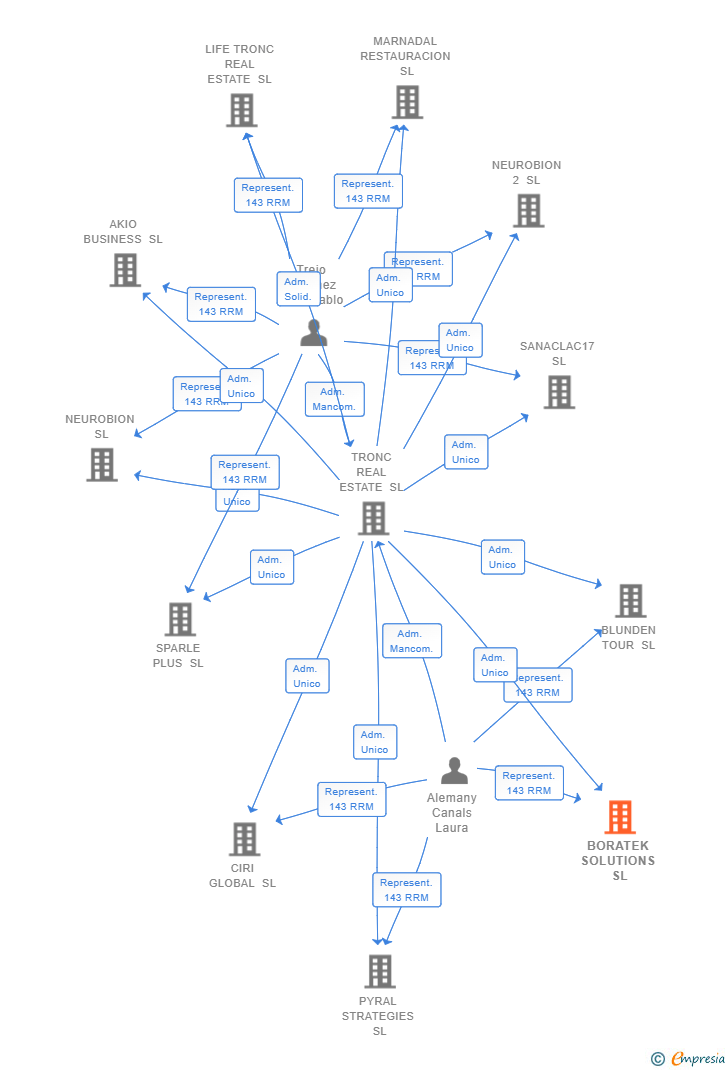 Vinculaciones societarias de BORATEK SOLUTIONS SL