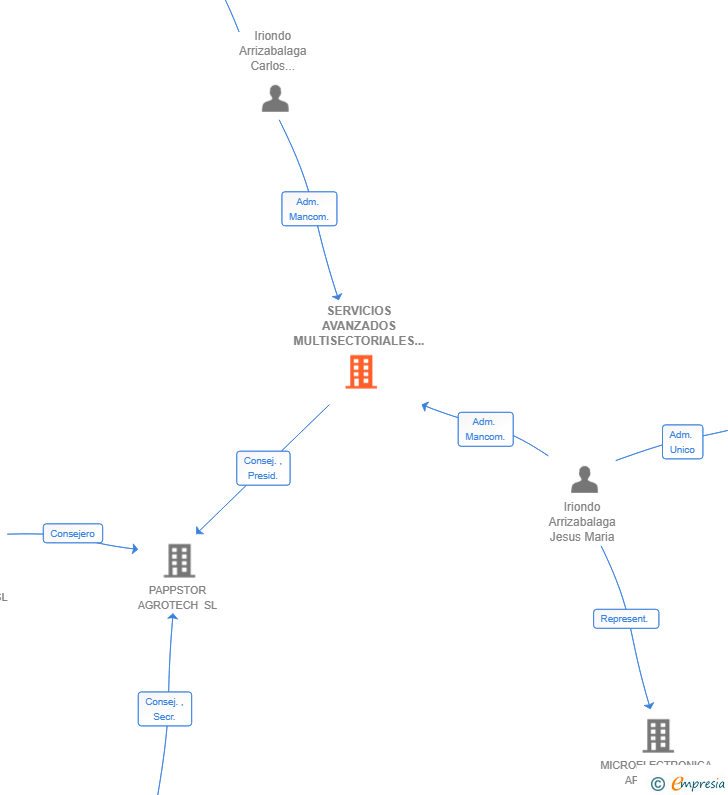 Vinculaciones societarias de SERVICIOS AVANZADOS MULTISECTORIALES SL