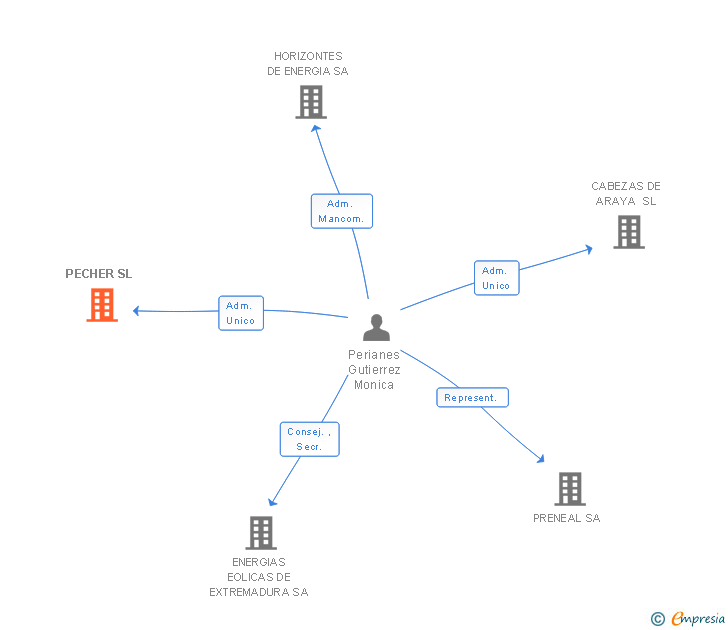 Vinculaciones societarias de PECHER SL