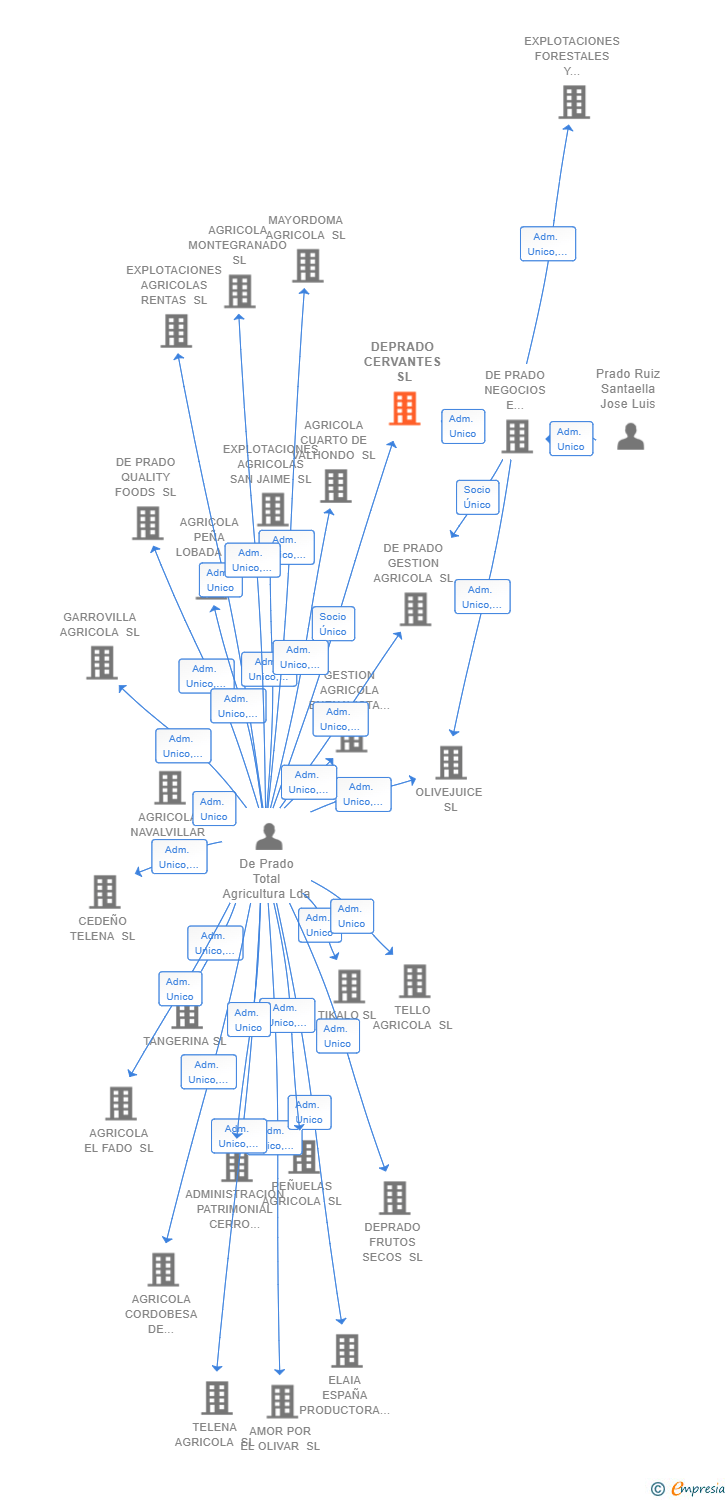 Vinculaciones societarias de DEPRADO CERVANTES SL
