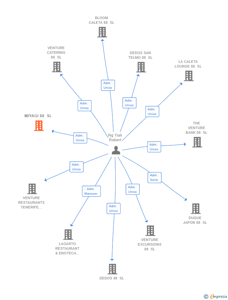 Vinculaciones societarias de MIYAGI 88 SL