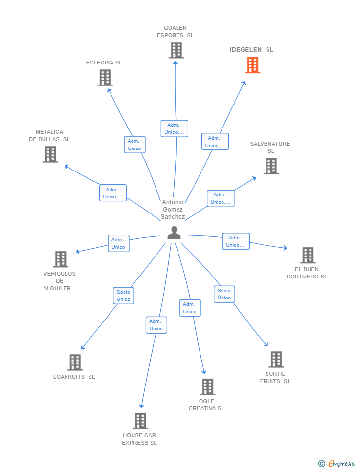Vinculaciones societarias de IDEGELEN SL