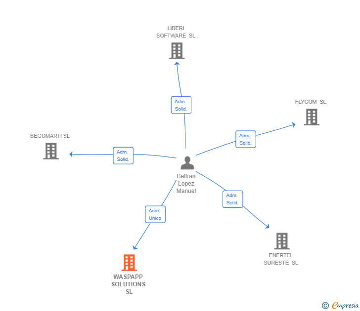 Vinculaciones societarias de WASPAPP SOLUTIONS SL