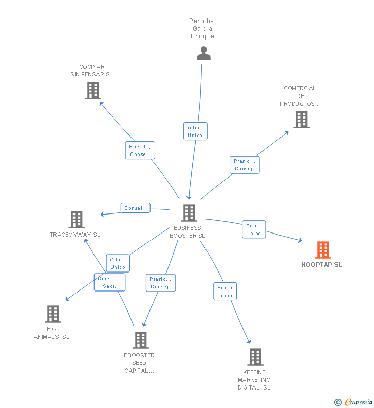 Vinculaciones societarias de HOOPTAP SL
