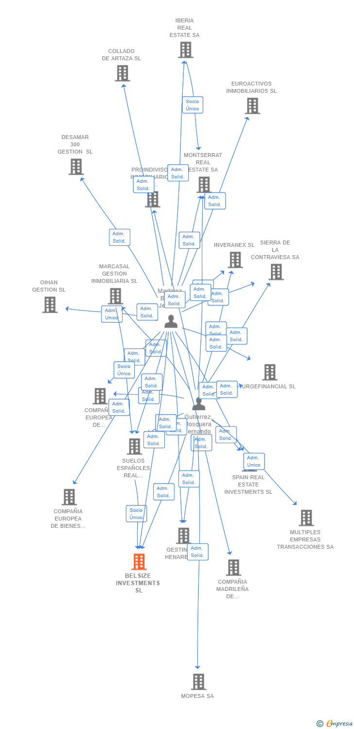 Vinculaciones societarias de BELSIZE INVESTMENTS SL