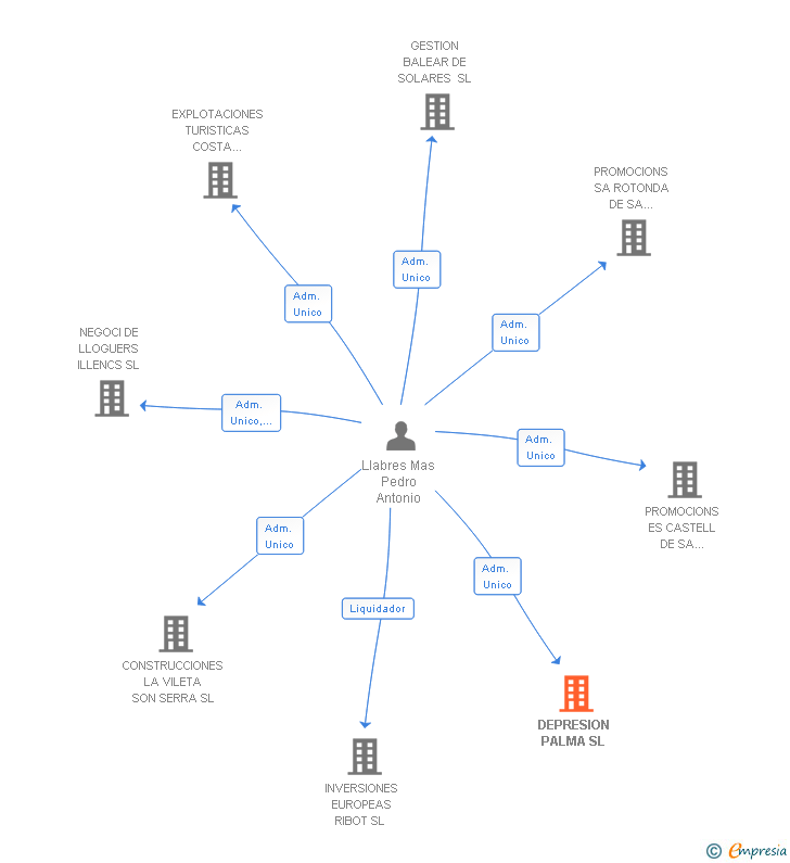 Vinculaciones societarias de DEPRESION PALMA SL