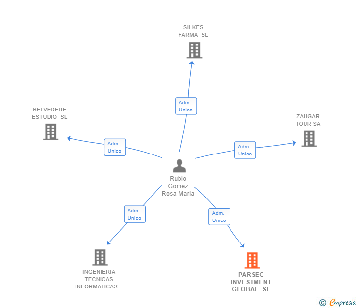 Vinculaciones societarias de PARSEC INVESTMENT GLOBAL SL