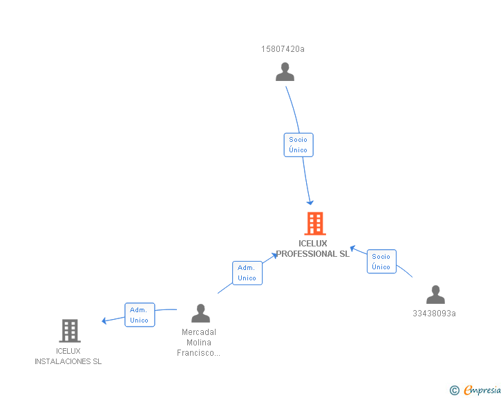 Vinculaciones societarias de ICELUX PROFESSIONAL SL