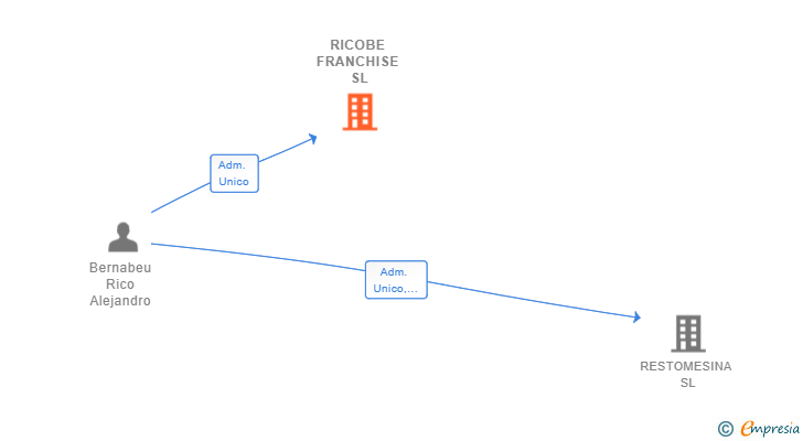 Vinculaciones societarias de RICOBE FRANCHISE SL