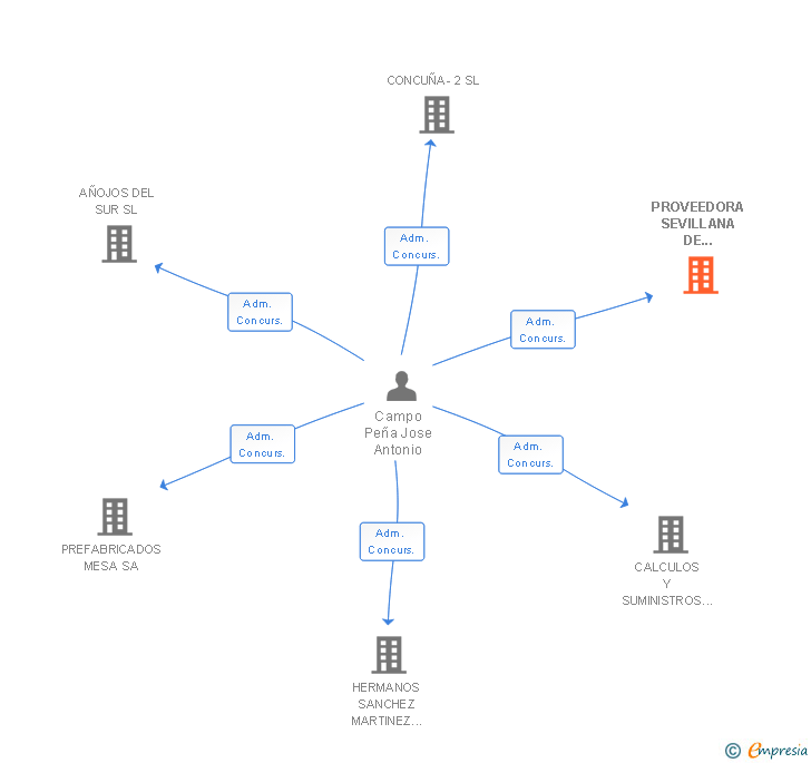 Vinculaciones societarias de PROVEEDORA SEVILLANA DE CONSTRUCCION SL