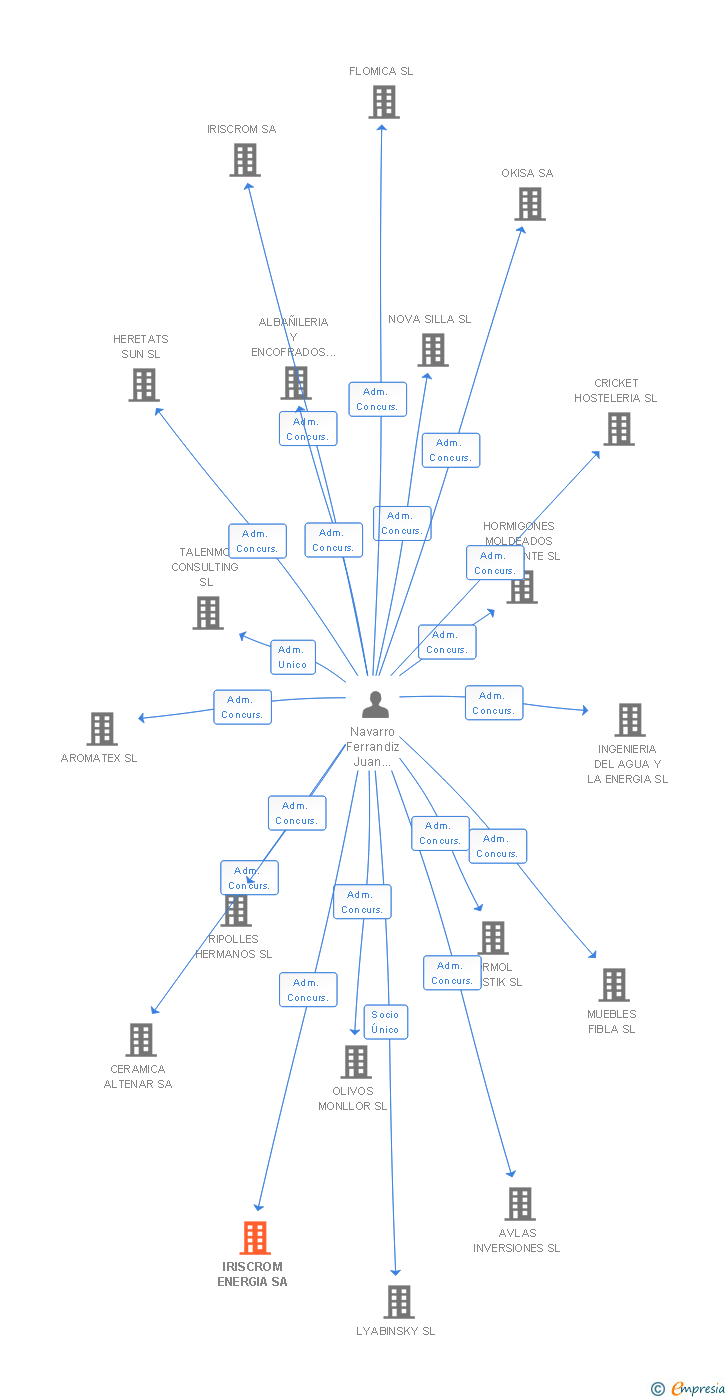 Vinculaciones societarias de IRISCROM ENERGIA SA