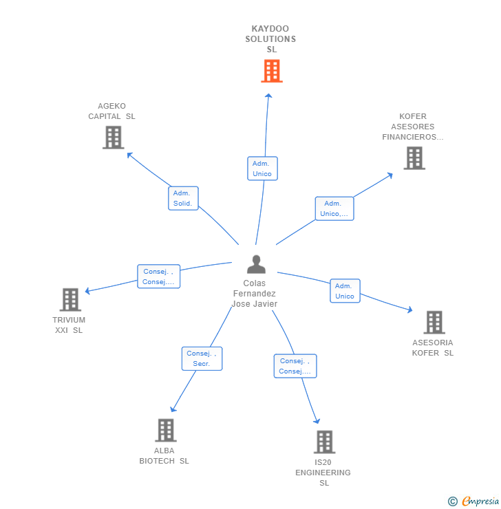 Vinculaciones societarias de KAYDOO SOLUTIONS SL