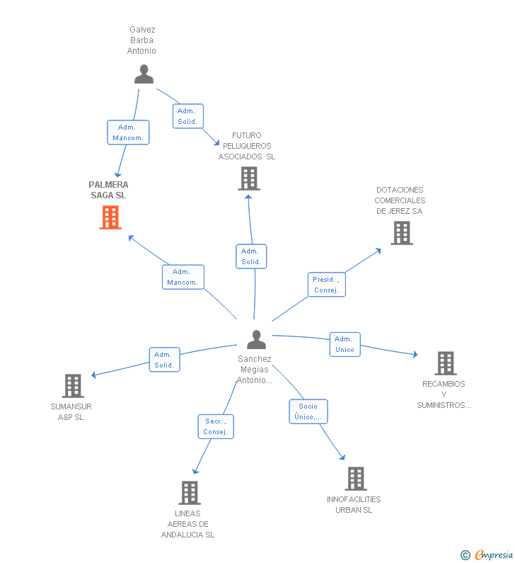 Vinculaciones societarias de PALMERA SAGA SL