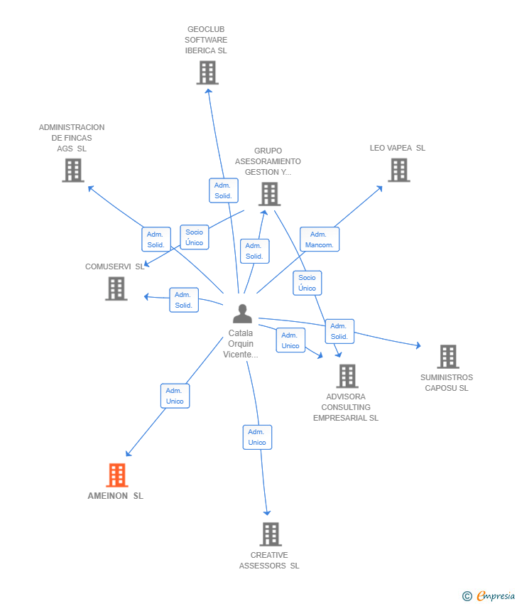 Vinculaciones societarias de AMEINON SL