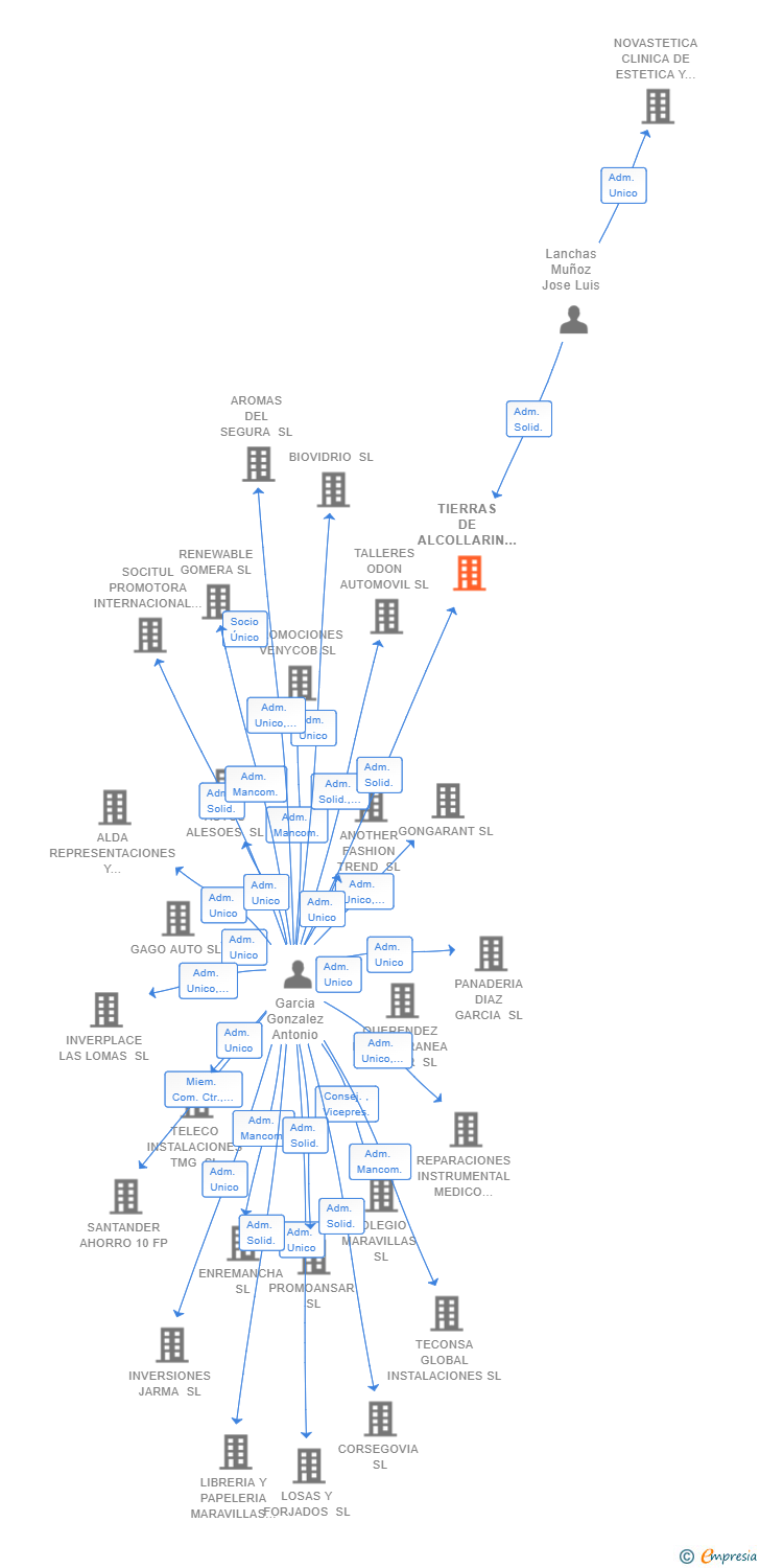 Vinculaciones societarias de TIERRAS DE ALCOLLARIN SL