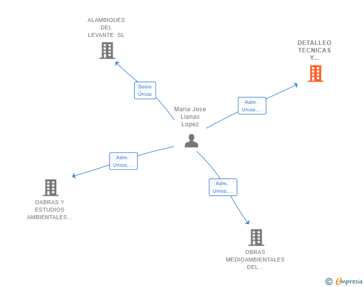 Vinculaciones societarias de DETALLEO TECNICAS Y DESARROLLOS SL