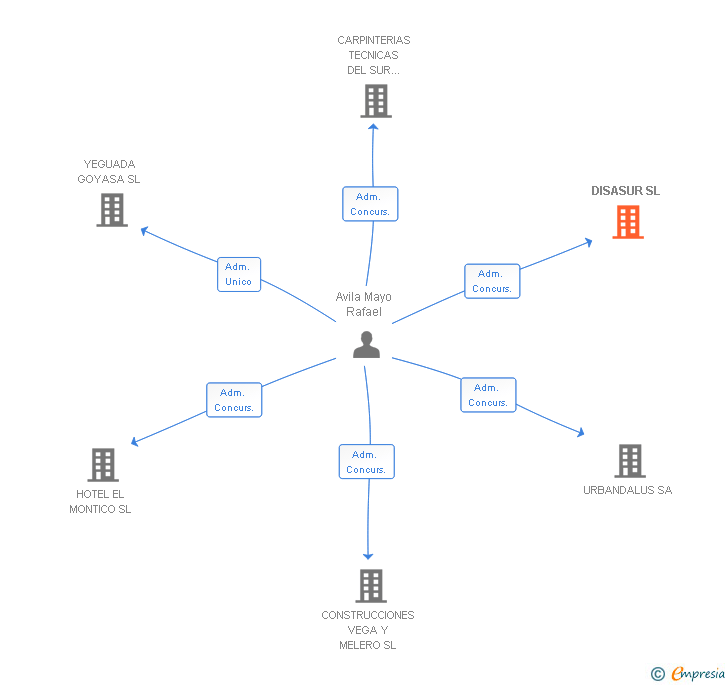 Vinculaciones societarias de DISASUR SL