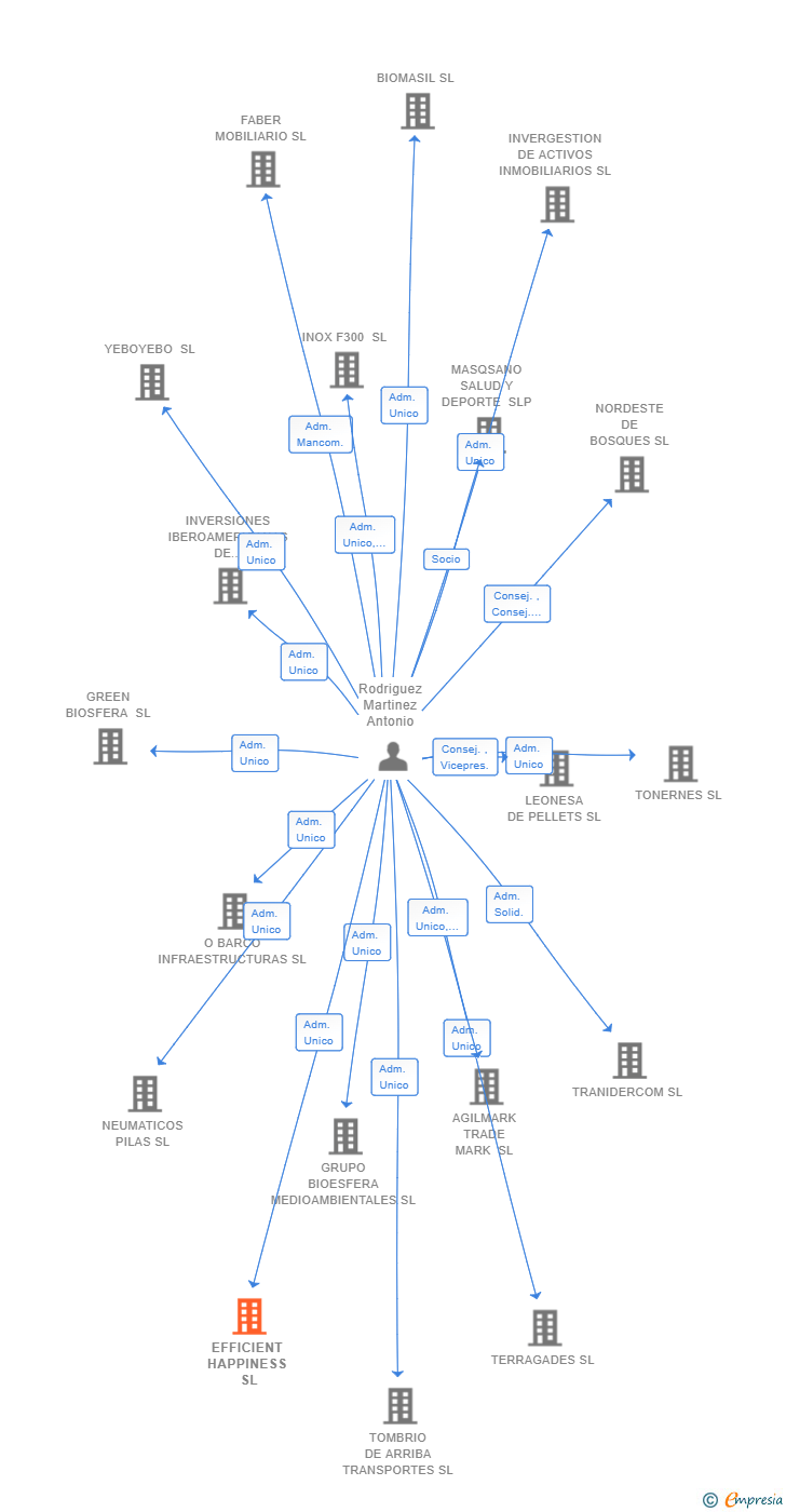 Vinculaciones societarias de EFFICIENT HAPPINESS SL