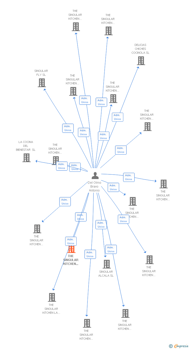 Vinculaciones societarias de THE SINGULAR KITCHEN SANTA CRUZ SL