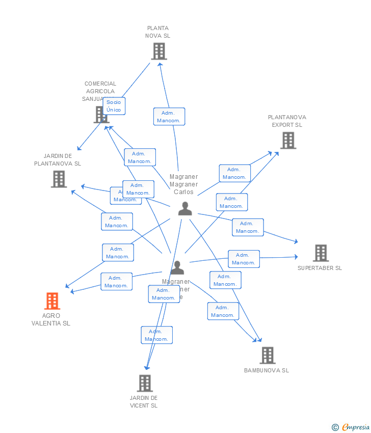 Vinculaciones societarias de AGRO VALENTIA SL