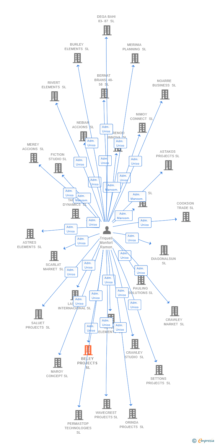 Vinculaciones societarias de BELEY PROJECTS SL