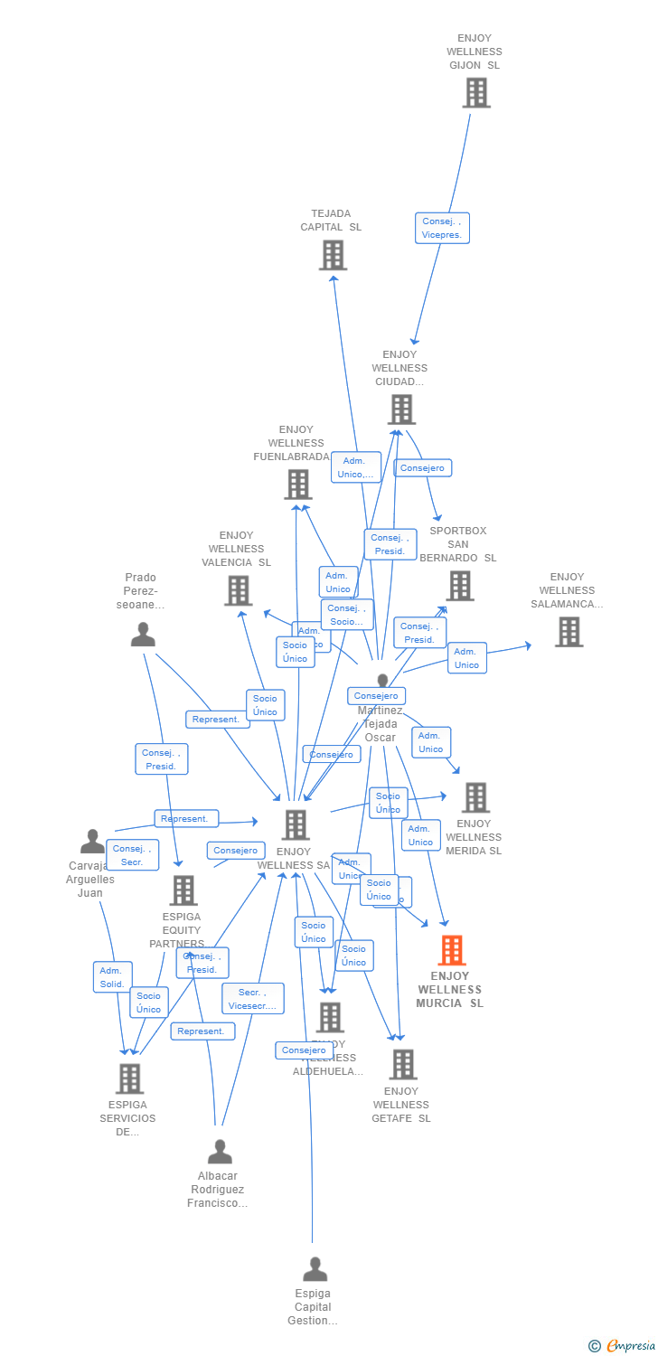 Vinculaciones societarias de ENJOY WELLNESS MURCIA SL