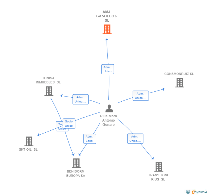Vinculaciones societarias de AMJ GASOLEOS SL