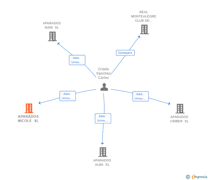 Vinculaciones societarias de APARADOS NICOLE SL