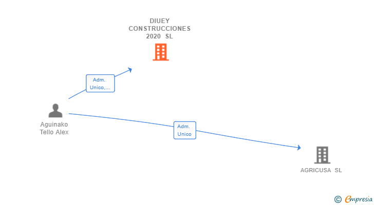 Vinculaciones societarias de DIUEY CONSTRUCCIONES 2020 SL