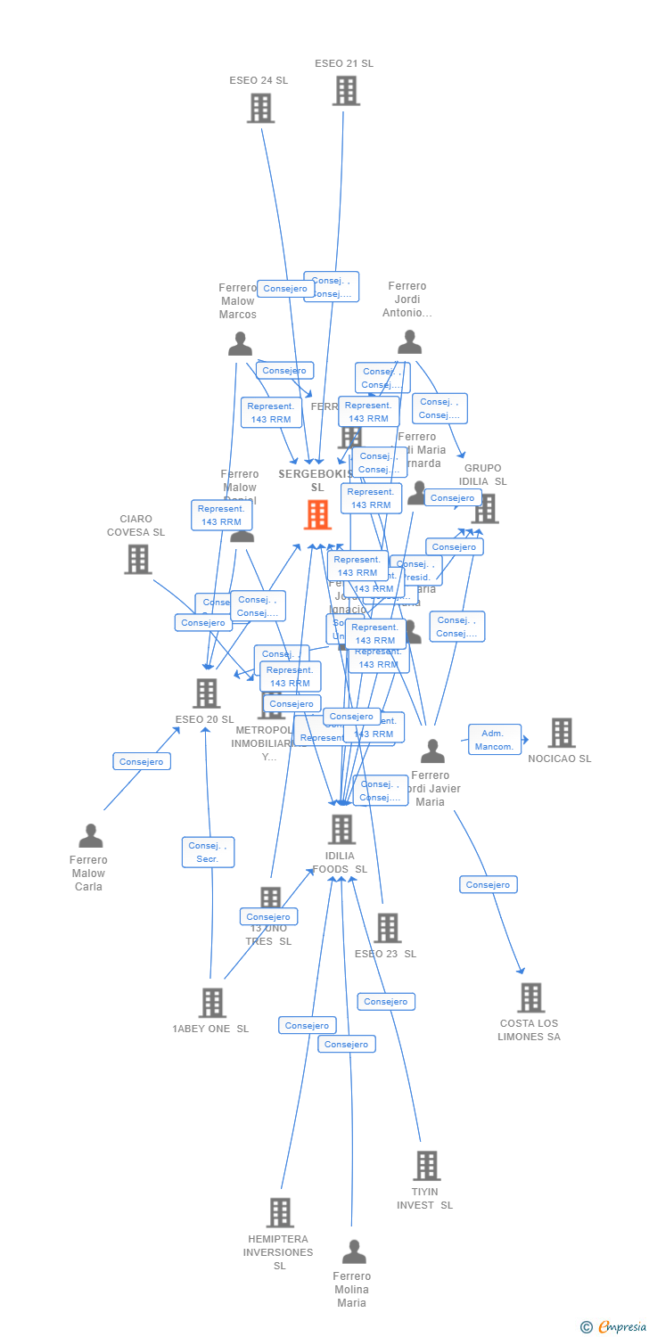 Vinculaciones societarias de SERGEBOKIS SL