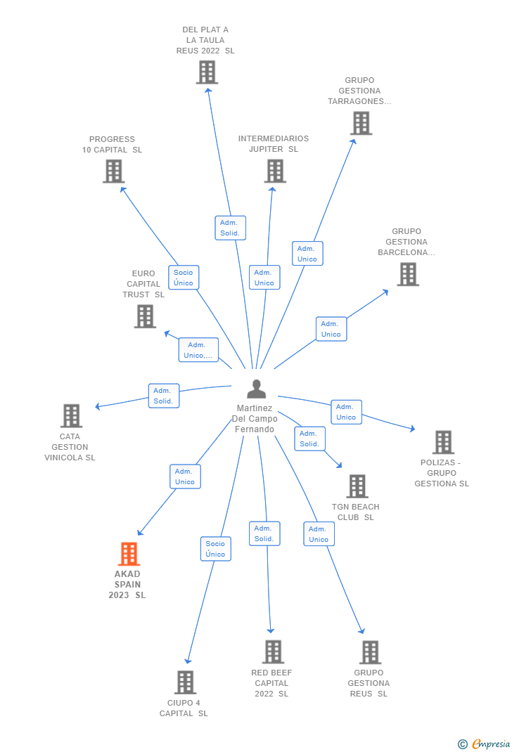 Vinculaciones societarias de AKAD SPAIN 2023 SL