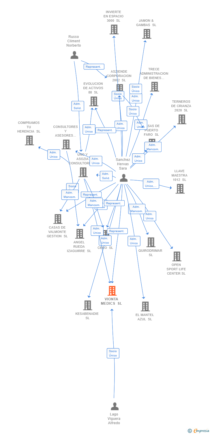 Vinculaciones societarias de VIONTA MEDICS SL