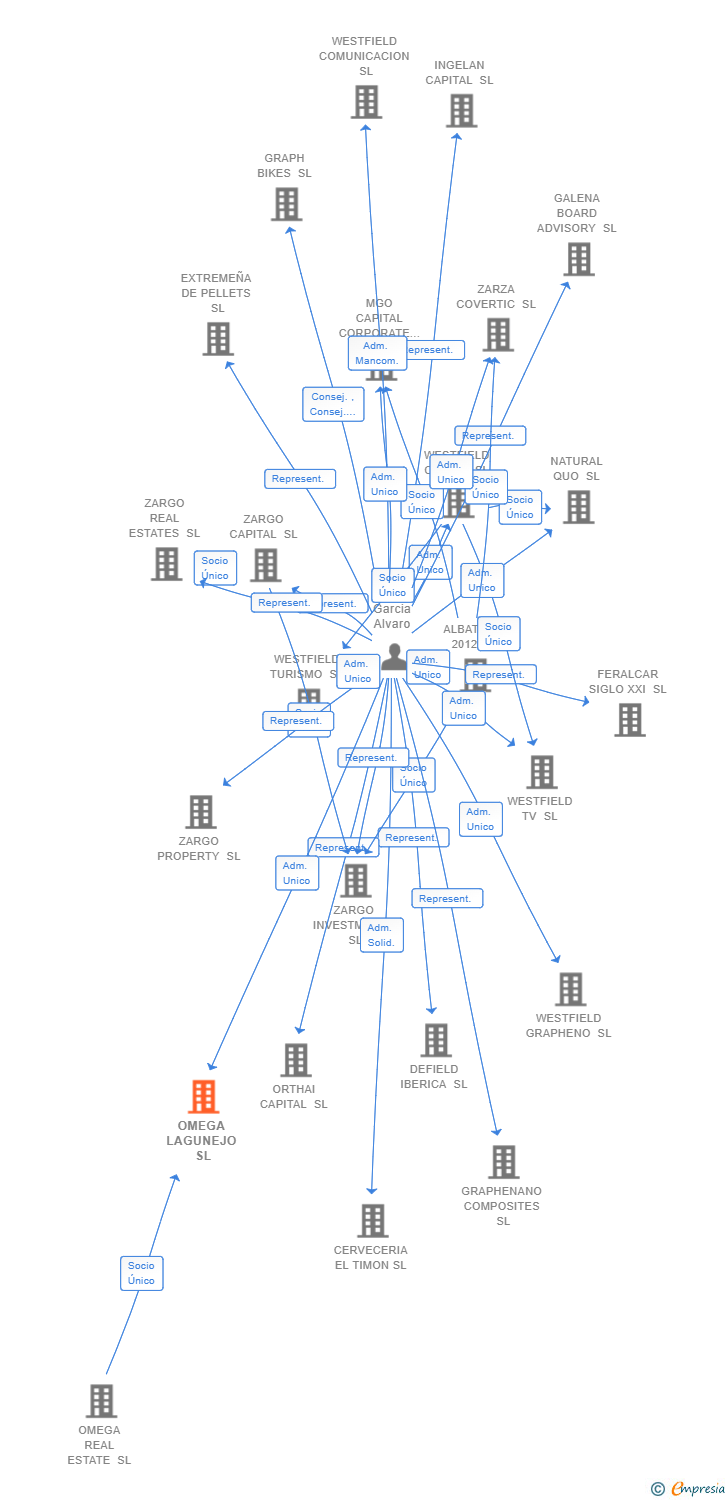 Vinculaciones societarias de OMEGA LAGUNEJO SL