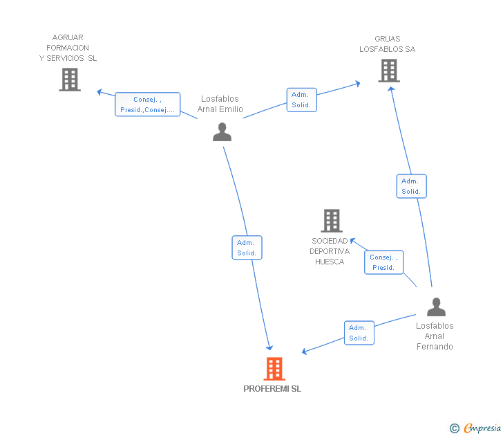 Vinculaciones societarias de PROFEREMI SL