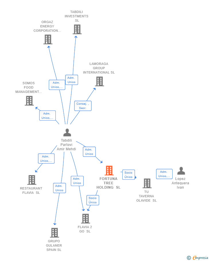 Vinculaciones societarias de FORTUNA TREE HOLDING SL