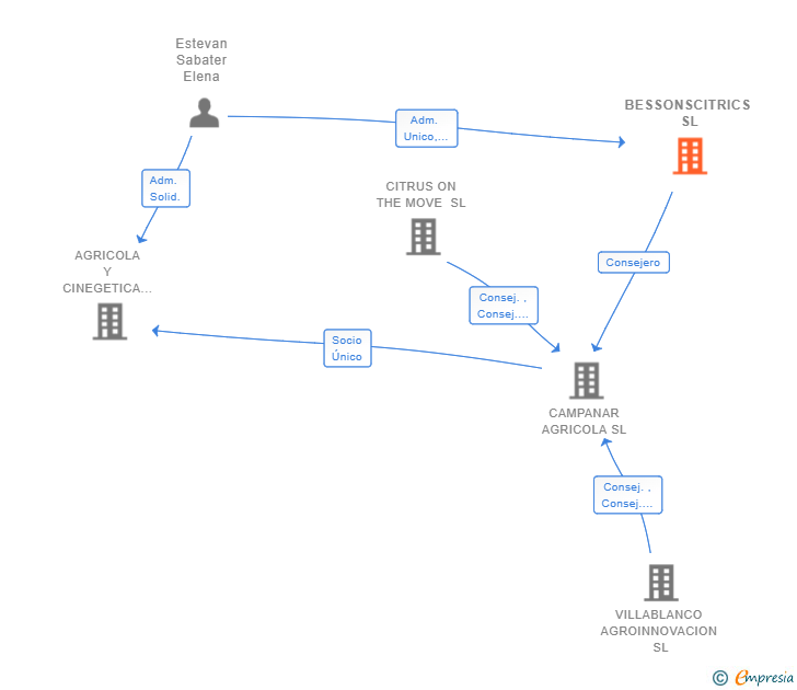 Vinculaciones societarias de BESSONSCITRICS SL