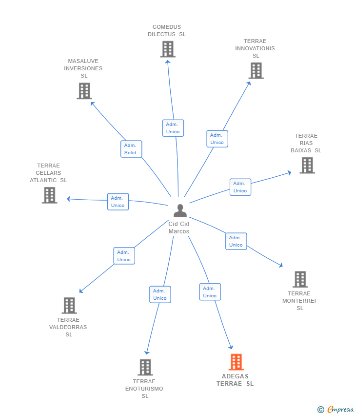 Vinculaciones societarias de ADEGAS TERRAE SL